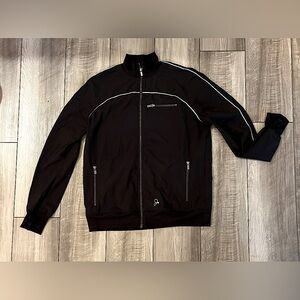 JAANUU Lightweight Scrub Jacket - Black with Reflective Trim, Size M